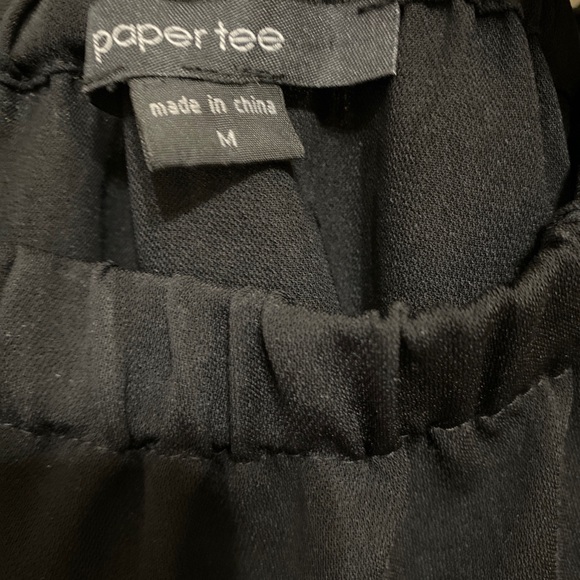 Paper Tee Off the Shoulder Black Top - Picture 3 of 4